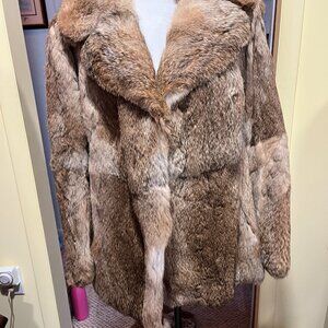 Vintage Real French Rabbit Fur Coat